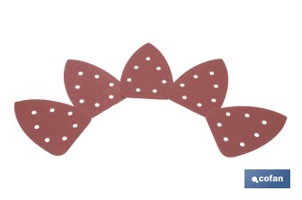 Hojas de lija para lijadora de detalle (Mouse) | Pack de 5 hojas de lija triangulares | Material: óxido de aluminio | Disponibles en diferentes granos - Cofan