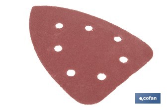 Hojas de lija para lijadora de detalle (Mouse) | Pack de 5 hojas de lija triangulares | Material: óxido de aluminio | Disponibles en diferentes granos - Cofan
