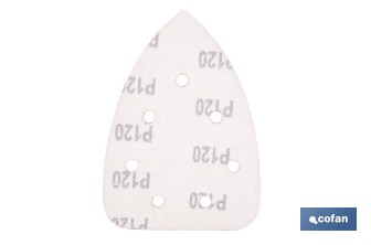 Hojas de lija para lijadora de detalle (Mouse) | Pack de 5 hojas de lija triangulares | Material: óxido de aluminio | Disponibles en diferentes granos - Cofan