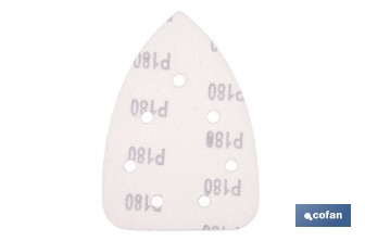 Hojas de lija para lijadora de detalle (Mouse) | Pack de 5 hojas de lija triangulares | Material: óxido de aluminio | Disponibles en diferentes granos - Cofan
