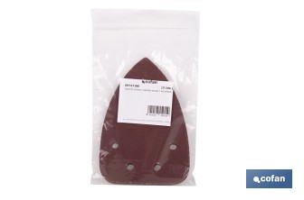 Hojas de lija para lijadora de detalle (Mouse) | Pack de 5 hojas de lija triangulares | Material: óxido de aluminio | Disponibles en diferentes granos - Cofan