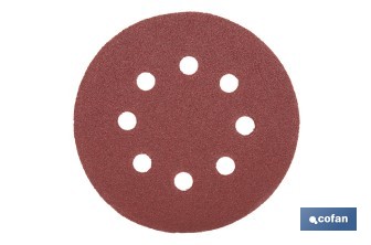 Discos de lija para lijadora Orbital | Pack de 5 hojas de lija redondas | Material: óxido de aluminio | Disponibles en diferentes granos - Cofan