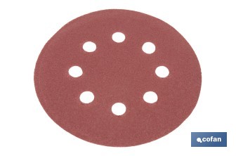 Discos de lija para lijadora Orbital | Pack de 5 hojas de lija redondas | Material: óxido de aluminio | Disponibles en diferentes granos - Cofan