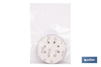 Discos de lija para lijadora Orbital | Pack de 5 hojas de lija redondas | Material: óxido de aluminio | Disponibles en diferentes granos - Cofan