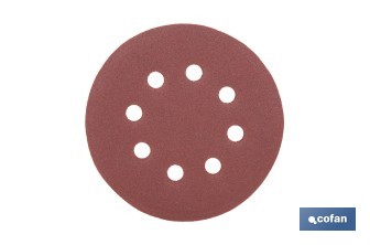 Discos de lija para lijadora Orbital | Pack de 5 hojas de lija redondas | Material: óxido de aluminio | Disponibles en diferentes granos - Cofan