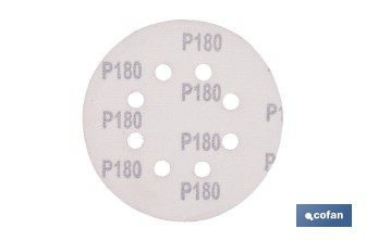 Discos de lija para lijadora Orbital | Pack de 5 hojas de lija redondas | Material: óxido de aluminio | Disponibles en diferentes granos - Cofan