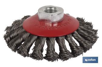 Twist knot bevel brush M14 Steel - Cofan