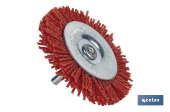Cepillo Circular con Filamentos Abrasivos de Nylon | Diferentes medidas | Para pulir, esmerilar, eliminar óxido, etc. - Cofan