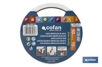 Cofan Duct tape 180 microns | White | Different sizes - Cofan