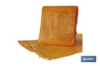 Pack 10 sacos | Color rojo y naranja | De polymesh | Con pasador | Medidas 55 x 83 cm - Cofan