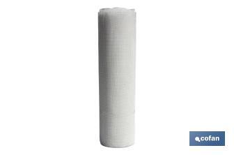 Rete di PVC | Fori quadrati di 10 mm | Bianco | Dimensioni: 1 x 25 m - Cofan