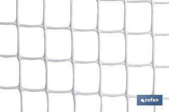 PVC square mesh | Mesh aperture of 20mm | Available in white | Size: 1 x 25mm - Cofan