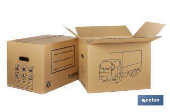 Caja de cartón | Para mudanzas | Con asa troquelada | Medidas 40 x 30 x 30 cm - Cofan