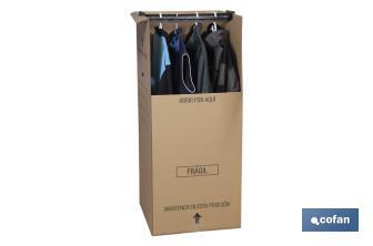 Caja armario para mudanzas | Medidas 50 x 50 x 120 cm | Material de cartón ondulado - Cofan