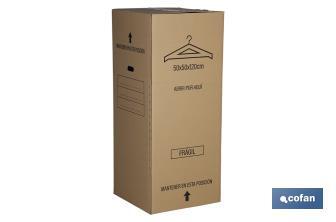 Caja armario para mudanzas | Medidas 50 x 50 x 120 cm | Material de cartón ondulado - Cofan