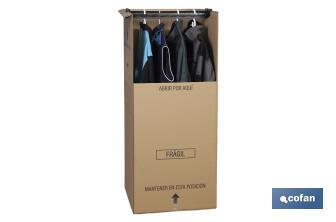 Caja armario para mudanzas | Medidas 50 x 50 x 120 cm | Material de cartón ondulado - Cofan