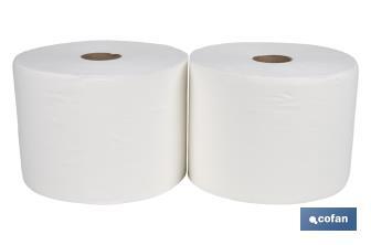 Pack de 2 bobinas industriales de papel secamanos | Doble capa extra | Máxima Absorción - Cofan