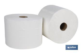 Pack de 2 bobinas industriales de papel secamanos | Doble capa extra | Máxima Absorción - Cofan