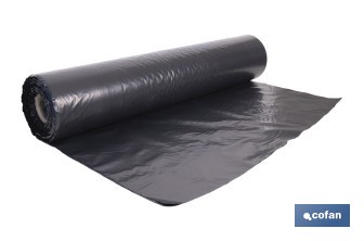 Rollo de film negro | Material: polietileno | Galga 400 | Grosor: 100 micras | Protección de embalajes | Disponible en diferentes medidas - Cofan