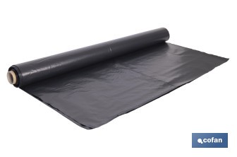 Rollo de film negro | Material: polietileno | Galga 400 | Grosor: 100 micras | Protección de embalajes | Disponible en diferentes medidas - Cofan