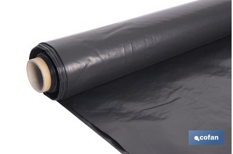 Rollo de film negro | Material: polietileno | Galga 400 | Grosor: 100 micras | Protección de embalajes | Disponible en diferentes medidas - Cofan