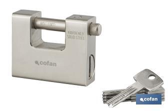 Extra armoured nickel-plated steel padlock - Cofan