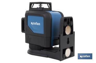 Self-levelling laser level | Working range: 30m | Cross-line laser | 360° levelling - Cofan