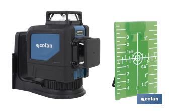 Self-levelling laser level | Working range: 30m | Cross-line laser | 360° levelling - Cofan