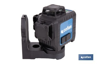 Nivel láser autonivelante de líneas cruzadas 3 x 360° | Modo automático y manual | Alta precisión | Incluye base magnética y maletín - Cofan