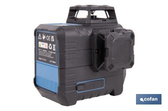 Nivel láser autonivelante de líneas cruzadas 3 x 360° | Modo automático y manual | Alta precisión | Incluye base magnética y maletín - Cofan