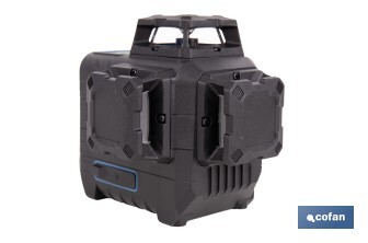 Nivel láser autonivelante de líneas cruzadas 3 x 360° | Modo automático y manual | Alta precisión | Incluye base magnética y maletín - Cofan
