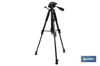 Universal telescopic tripod | 3 extensible legs | Adjustable height from 49cm to 149cm | Material: ABS + aluminium | Carrying bag included - Cofan