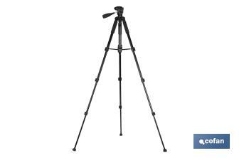 Universal telescopic tripod | 3 extensible legs | Adjustable height from 49cm to 149cm | Material: ABS + aluminium | Carrying bag included - Cofan