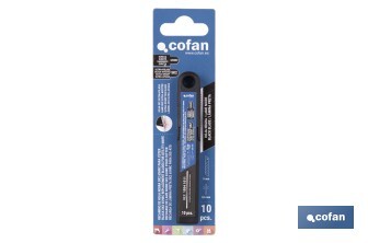 Recambio de cuchillas para cúter profesional | Hojas negras con afilado láser | Pack de 10 cuchillas SK2 | Disponible en 3 medidas - Cofan