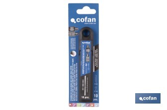 Recambio de cuchillas para cúter profesional | Hojas negras con afilado láser | Pack de 10 cuchillas SK2 | Disponible en 3 medidas - Cofan