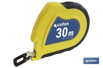 Cinta Métrica | Fabricada en acero y recubierta en nylon | Medidas de 30 y 50 metros - Cofan