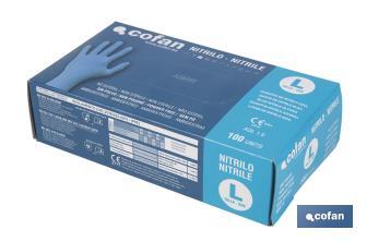 Box of 100 nitrile gloves | Fine and elastic gloves | Powdered-free | Comfortable and pleasant to the touch - Cofan
