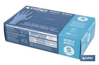 Box of 100 nitrile gloves | Fine and elastic gloves | Powdered-free | Comfortable and pleasant to the touch - Cofan