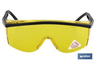 Lunettes de sécurité | Verre couleur jaune | Protection UV | EN 166 : 2001 - Cofan