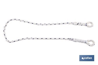 Harness safety rope | Size: 1.5m | Ø12mm | Supplied with buckles and thimbles - Cofan