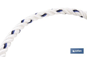 Cuerda de seguridad para Arnés | Medida en 1,5 m | Ø 12 mm | Con Hebillas y Guardacabos - Cofan