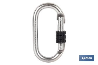 Safety carabiner | Safety buckle | Strength: 25kN | EN 362 | Class B | CAT. III - Cofan