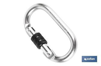 Mosquetón de seguridad | Con Roscado seguro | Resistencia 25kN | EN 362 |  Clase B I Cat lll - Cofan