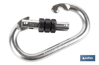 Safety carabiner | Safety buckle | Strength: 25kN | EN 362 | Class B | CAT. III - Cofan