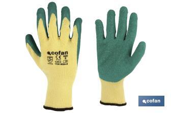 Guantes de tela y palma de látex | Adherencia correcta y resistentes | Ideales para trabajos manuales | Cómodos y adaptables - Cofan