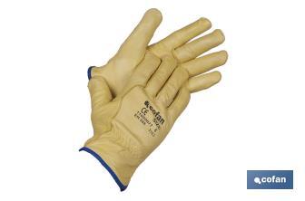 Cow leather extra gloves with inner cotton lining - Cofan