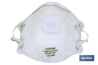 Set 2 Mascarillas FFP2D | No Reutilizables | Con válvula de Exhalación | Eficiencia de Filtración superior al 94% - Cofan