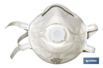 FFP3 (D) face mask | Disposable face mask | With exhalation valve | Filtering efficiency over 94% | Supplied in packs of 5 units - Cofan