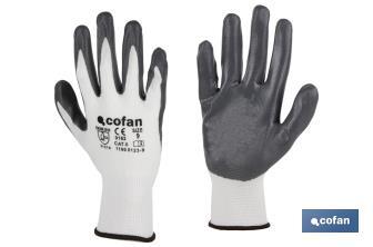 Guantes 100 % de poliéster | Impregnados para mayor seguridad | Flexibles | Protección y confort | Sin costuras - Cofan