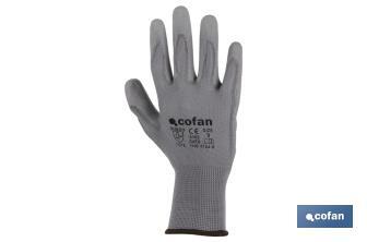 100% polyester gloves | Impregnated glove for added safety | Flexible gloves | Comfort and protection | Seamless gloves - Cofan